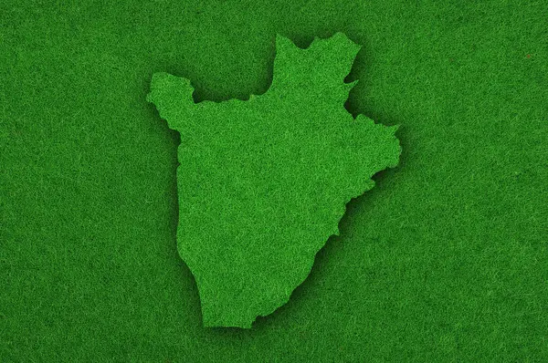 Map Burundi Green Felt — Stock Photo, Image