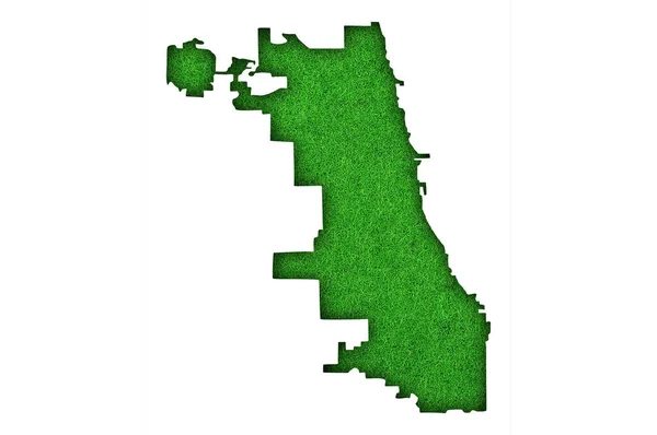 Mappa Chicago Sul Feltro Verde — Foto Stock
