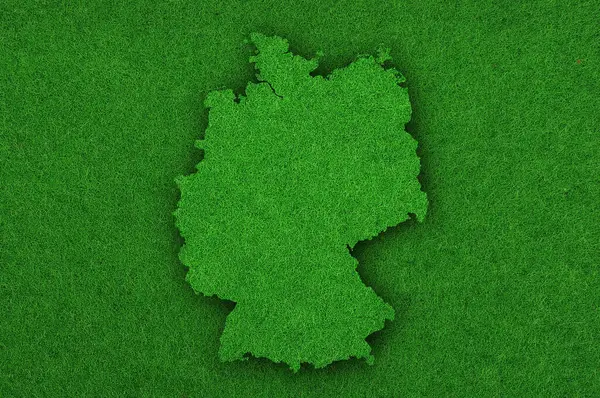 Carte Allemagne Sur Feutre Vert — Photo