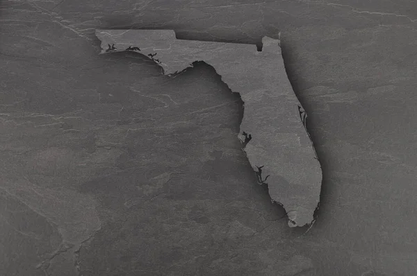 Mapa Florydy Ciemnym Łupku — Zdjęcie stockowe