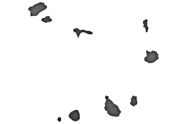 黑暗石板上的佛得角地图 — 图库照片