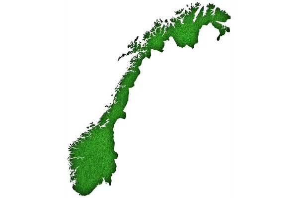 Map Norway Green Felt — Stock Photo, Image