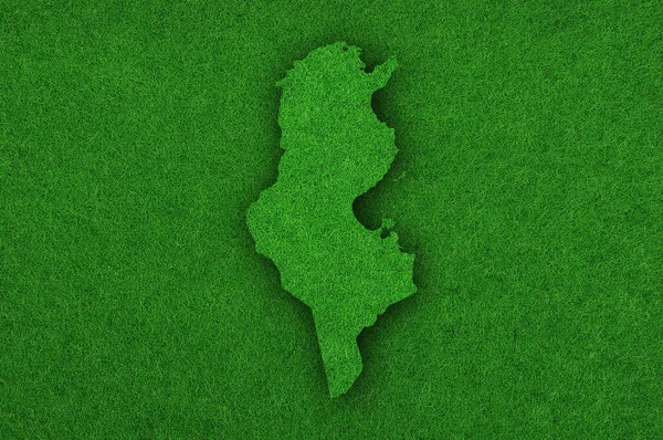 Mapa Túnez Fieltro Verde —  Fotos de Stock