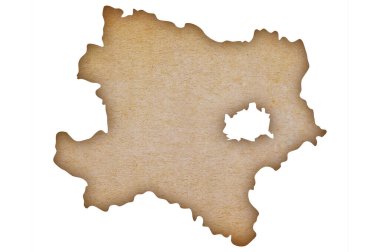 Grunge kağıt üzerinde Aşağı Avusturya 'nın doğru ve ayrıntılı haritası