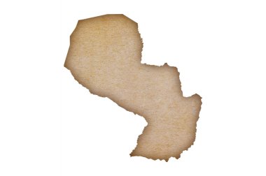 Grunge kağıdındaki Paraguay 'ın doğru ve ayrıntılı haritası