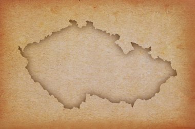 Grunge kağıt üzerinde Çek Cumhuriyeti 'nin doğru ve ayrıntılı haritası