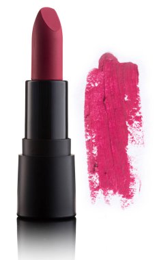 Renk ruj lekeli darbesiyle beyaz izole