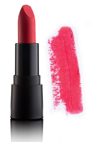 Color Lipstick Smudged Stroke Isolated White — Stock Photo, Image