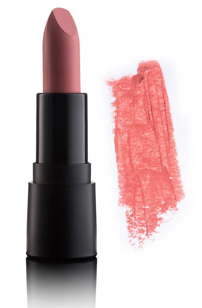 Color Lipstick Smudged Stroke Isolated White — Stock Photo, Image