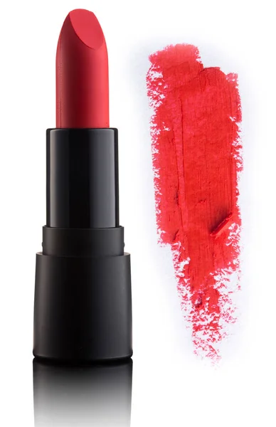 Color Lipstick Smudged Stroke Isolated White — Stock Photo, Image