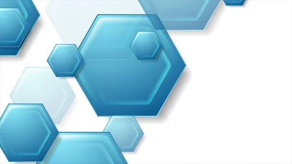 Abstract blue tech hexagons background