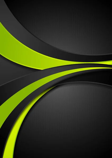Green black abstract wavy corporate background