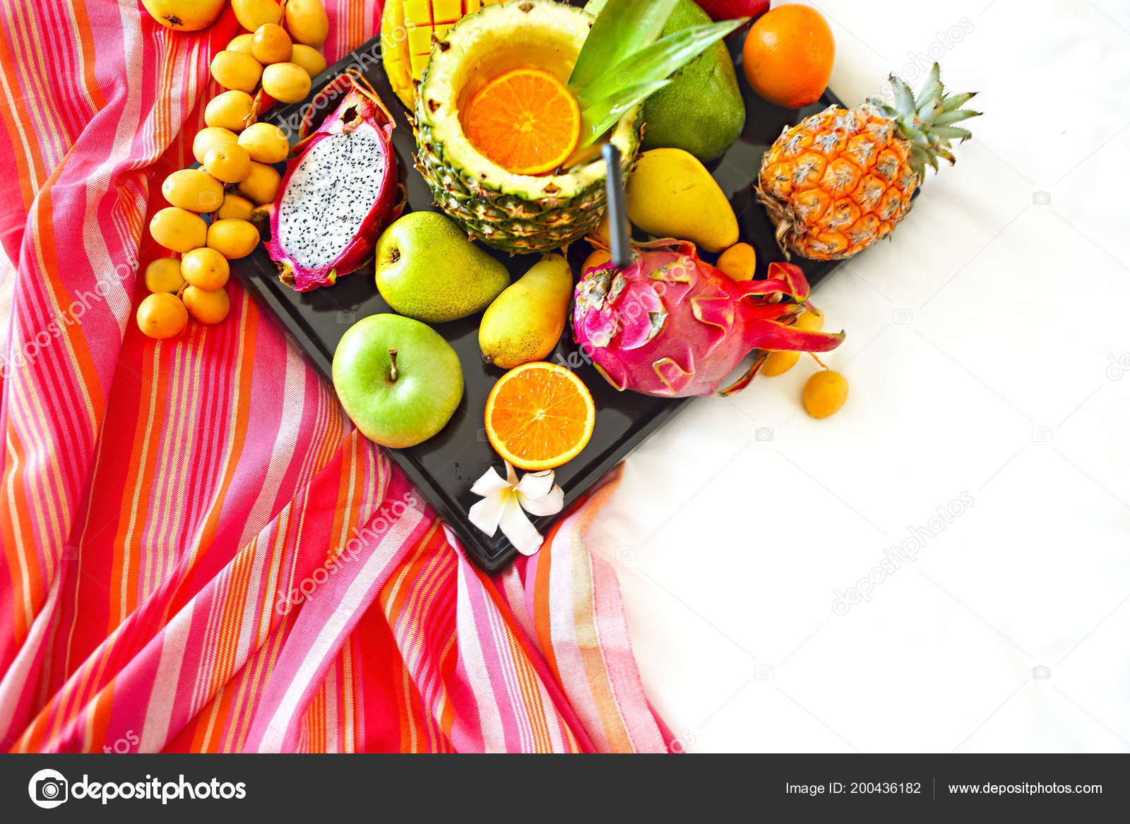 Exotic Fruits Tray Close Stock Photo by ©dasha11 200436182