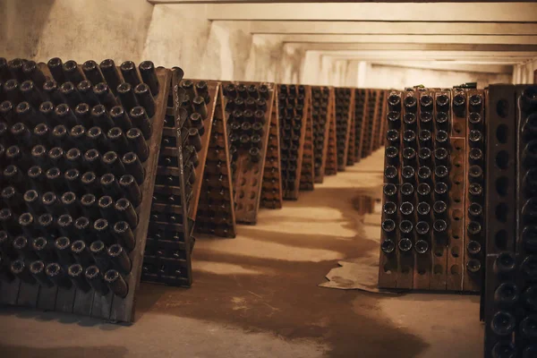 Sektflaschen Gären Weingut — Stockfoto