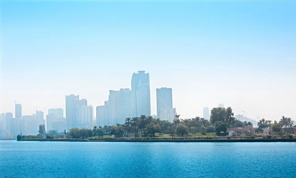 Panorama Sharjah Man Made Lake Sharjah Uae — Stock Photo, Image