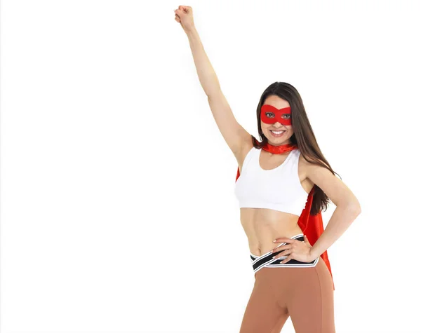 Young superwoman wearing sport clothes — Stock Photo, Image