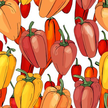 Farklı biberli kusursuz sezon deseni. Sezon tasarımı için sonsuz doku