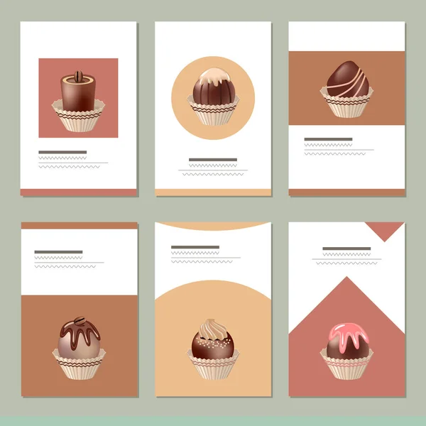Conjunto Com Diferentes Modelos Comida Cartões Para Design Restaurante Café — Fotografia de Stock