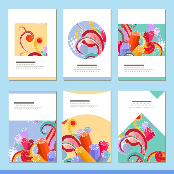 Conjunto Con Diferentes Plantillas Abstractas Tarjetas Para Diseño Publicidad —  Fotos de Stock