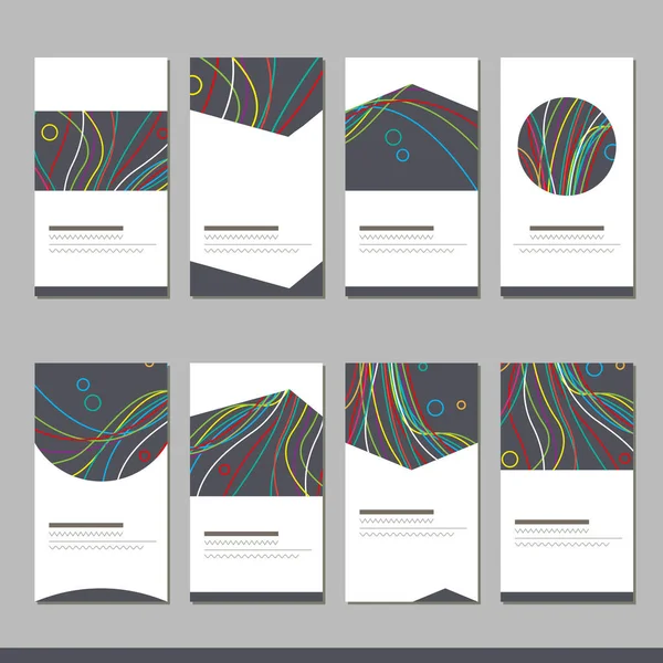 Conjunto Con Diferentes Plantillas Abstractas Tarjetas Para Diseño Publicidad —  Fotos de Stock