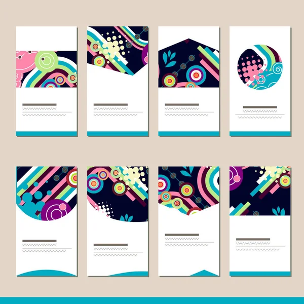 Встановити Різними Абстрактними Шаблонами Картки Вашого Дизайну Реклами — стокове фото