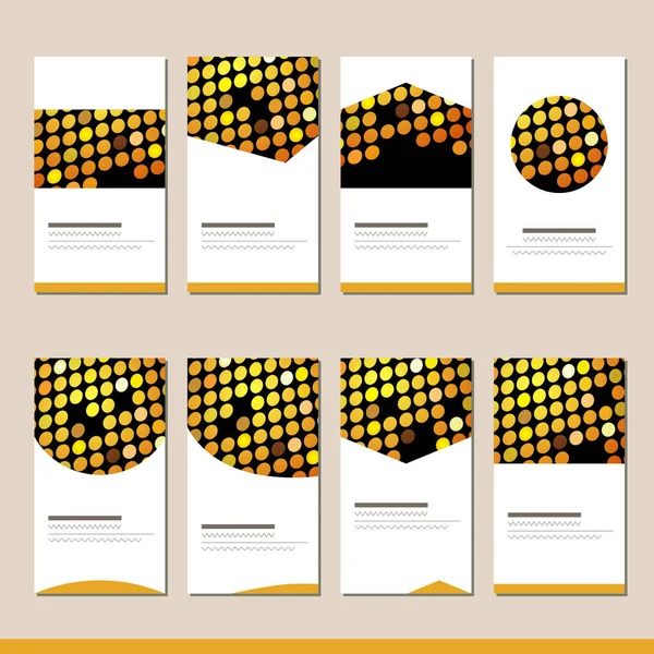 Набір Різними Абстрактними Шаблонами Золотими Крапками Картки Вашого Дизайну Реклами — стокове фото