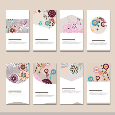 Farklı çiçek şablonlarıyla ayarlayın. Tasarım ve reklamınız için kartlar