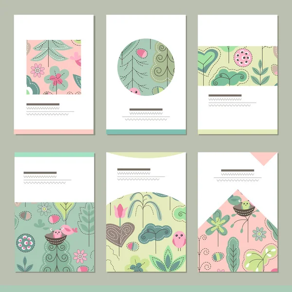 Set Mit Verschiedenen Floralen Vorlagen Karten Für Ihr Design Und — Stockfoto