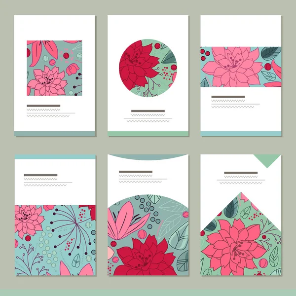 Set Different Floral Templates Cards Your Design Advertisement — Stock Photo, Image