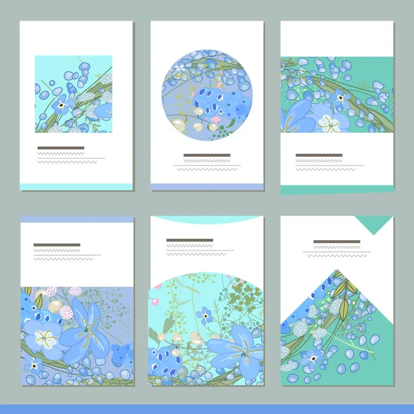 Set Mit Verschiedenen Floralen Vorlagen Karten Für Ihr Design Und — Stockfoto