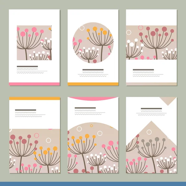 Set Con Diferentes Plantillas Florales Tarjetas Para Diseño Publicidad —  Fotos de Stock