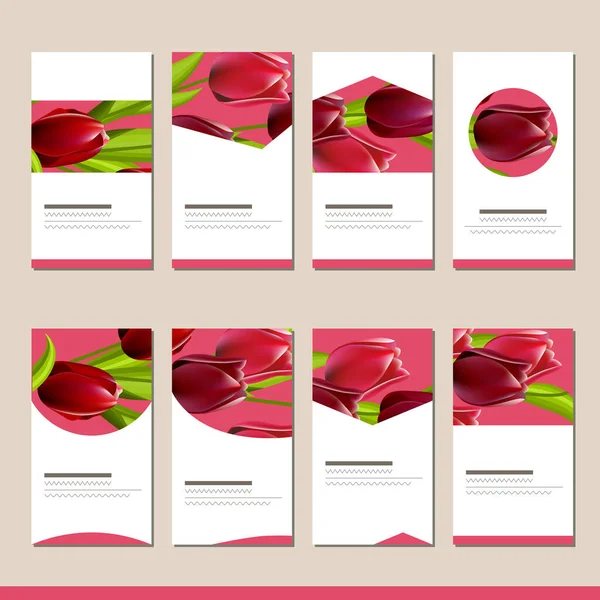 Set Con Diferentes Plantillas Florales Tarjetas Para Diseño Publicidad —  Fotos de Stock