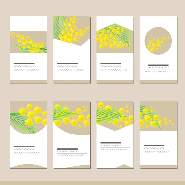 Set Avec Différents Modèles Floraux Cartes Pour Votre Design Publicité — Photo