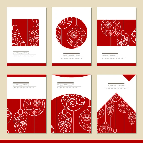 Σετ Διαφορετικά Χειμερινά Χριστουγεννιάτικα Πρότυπα Κάρτες Για Γιορτινό Σας Σχέδιο — Φωτογραφία Αρχείου