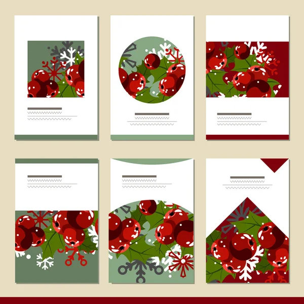 Set with different winter christmas templates. Cards for your festive design and advertisement