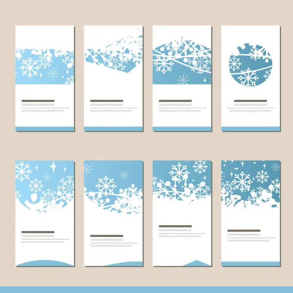 Set Avec Différents Modèles Noël Hiver Cartes Pour Votre Design — Photo