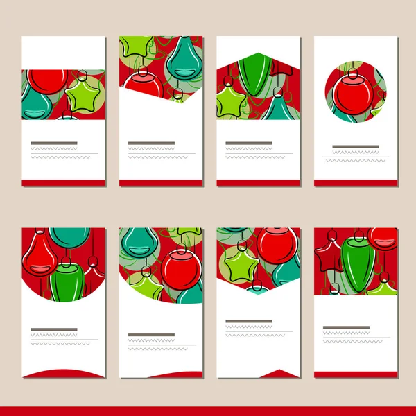 Set Různými Zimními Vánočními Šablonami Karty Pro Váš Slavnostní Design — Stock fotografie