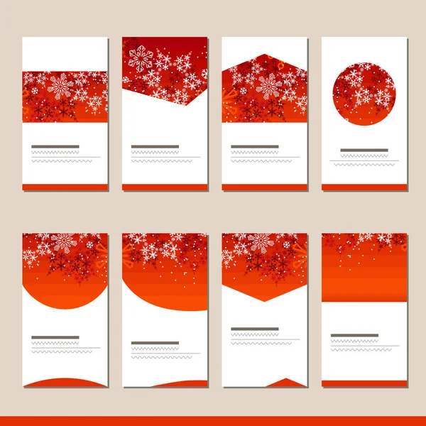 Набір Різними Зимовими Різдвяними Шаблонами Картки Вашого Святкового Дизайну Новорічної — стокове фото