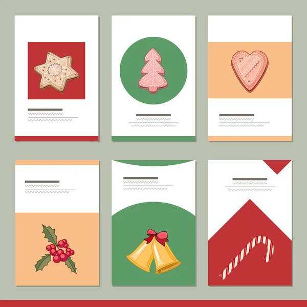 Set Different Winter Christmas Templates Decoration Cards Your Festive Design — Stock Photo, Image