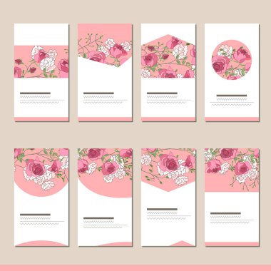 Farklı çiçek şablonlarıyla ayarlayın. Tasarım ve reklamınız için kartlar