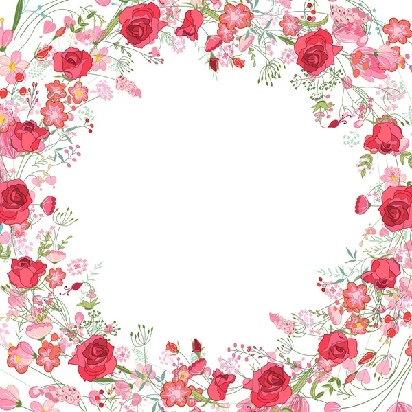 Festival ve sezon tasarımı için farklı çiçek unsurları içeren kare yeşillendirme kartı