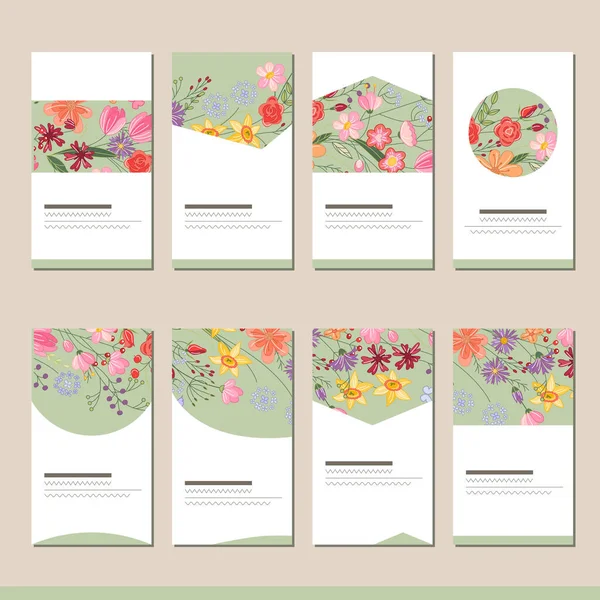 Farklı çiçek şablonlarıyla ayarlayın. Tasarım ve reklamınız için kartlar