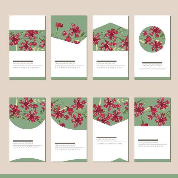 Set Mit Verschiedenen Floralen Vorlagen Karten Für Ihr Design Und — Stockfoto