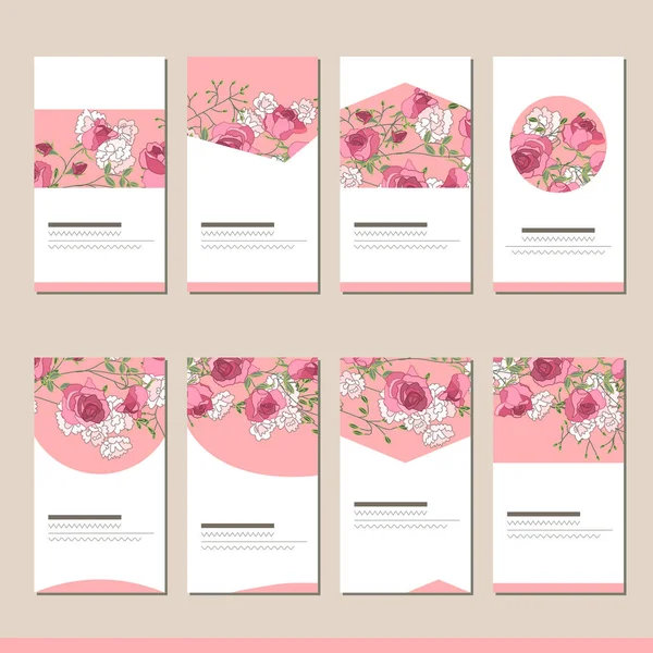 異なる花のテンプレートを設定します あなたのデザインと広告のカード — ストック写真