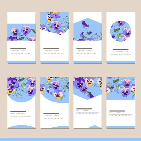 Set Mit Verschiedenen Floralen Vorlagen Karten Für Ihr Design Und — Stockfoto