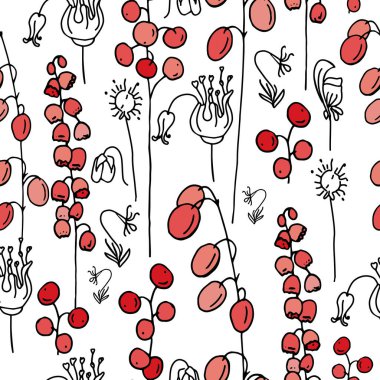 Şekillendirilmiş pembe çiçekli kusursuz yay deseni. Tasarımınız, tebrik kartlarınız, anonslarınız, posterleriniz için sonsuz doku..