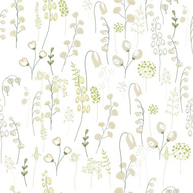 Yeşil dalları olan kusursuz çiçek desenleri. Tasarımınız, tebrik kartlarınız, anonslarınız, posterleriniz için sonsuz doku..