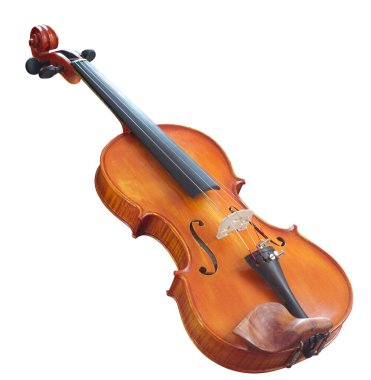Klasik keman beyaza izole edilmiş. ahşap müzik aleti
