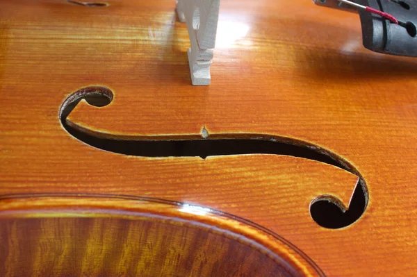 Altes Hölzernes Geigenpart Foto Als Symbol Für Musikinstrument — Stockfoto