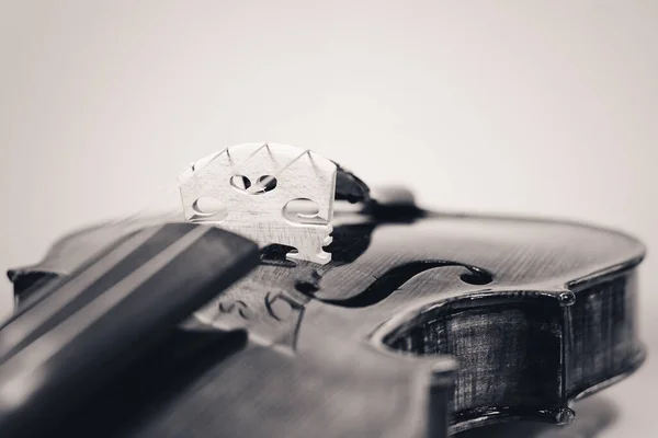 Primo Piano Sul Violino Desaturata — Foto Stock
